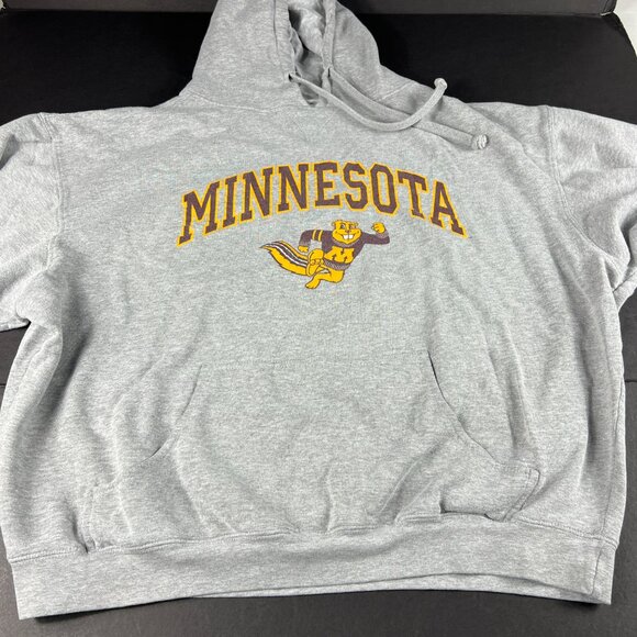 Y2K TCX Minnesota Golden Gophers Sweatshirt Adult Large Grey Faded Logo Hoodie - Picture 8 of 16